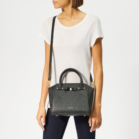 TED BAKER JANE Bow Detail Med Zip Tote GREY - Picture 4 of 4